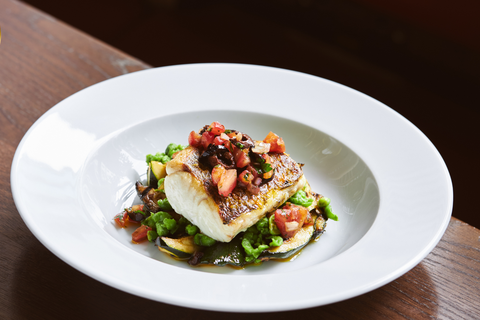 BRILL WITH FIERY SEA PEPPER SEASONING AND SALMORIGLIO DRESSING