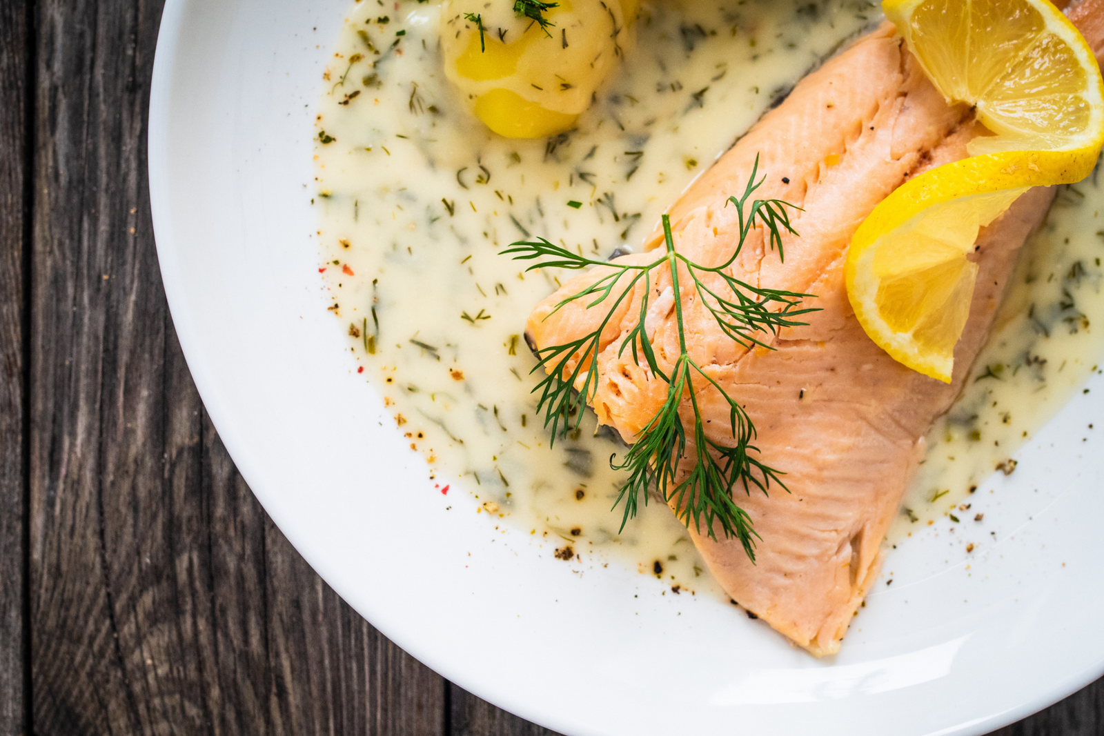 CIDER-CURED TROUT WITH CRAB SAUCE & SEA VEGETABLES