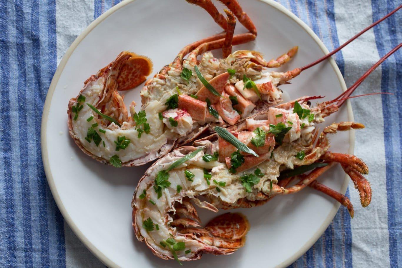 POACHED LOBSTER WITH A HERB DRESSING - The Cornish Fishmonger