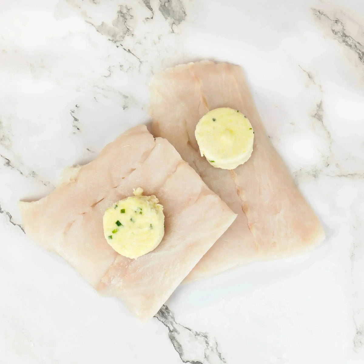 Hake Portions with Garlic and Herb Butter (2 x 135g - 155g) - The Cornish Fishmonger