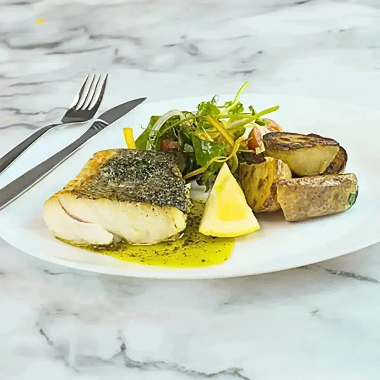 Hake Portions with Garlic and Herb Butter (2 x 135g - 155g) - The Cornish Fishmonger