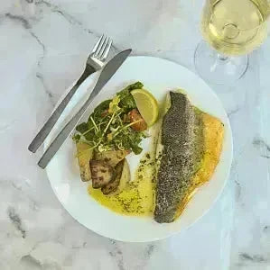 Sea Bass Portions with Garlic and Herb Butter (2 x 115g - 155g) - The Cornish Fishmonger