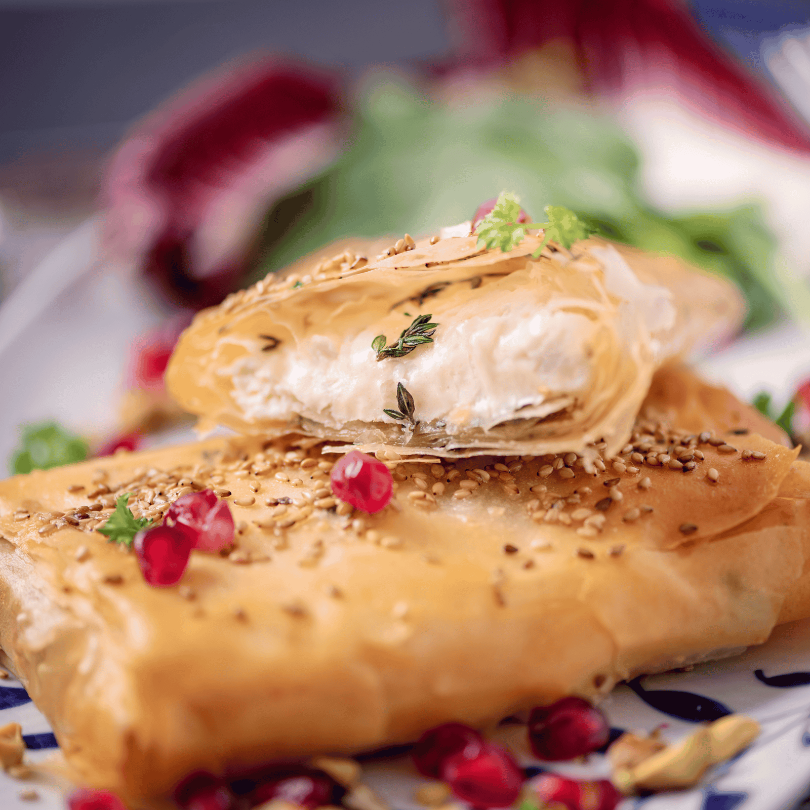 Filo-Wrapped Brie with Crab and Red Pepper