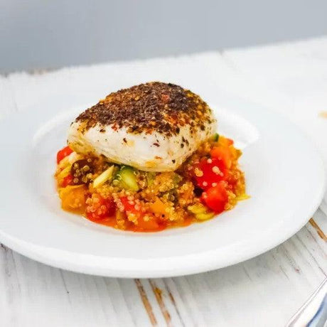 FIERY SEA PEPPER HAKE AND QUINOA SALAD - The Cornish Fishmonger