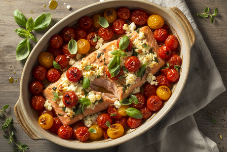 Baked Feta & Cherry Tomato Salmon