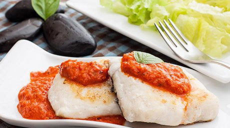 ROASTED HAKE WITH TOMATO AND BASIL SAUCE - Fish For Thought