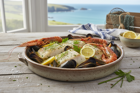 Ocean Harvest Bake: John Dory, Mussels & Langoustines