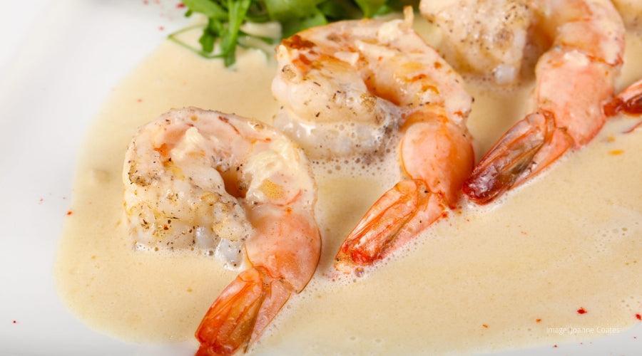 KING PRAWNS IN AMARETTO CREAM WITH ALMONDS - The Cornish Fishmonger