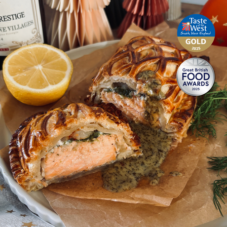 Salmon and Wild Prawn En Croute