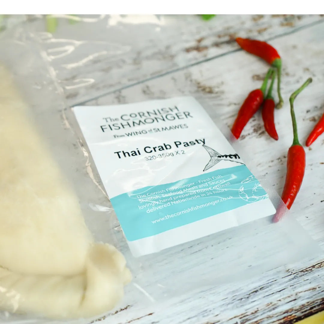 Thai Crab Pasty - 2 large pasties per pack - The Cornish Fishmonger