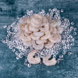 Raw peeled prawns