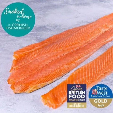 Smoked Salmon Side (long sliced 1.2 - 1.4kg) - Frozen - The Cornish Fishmonger