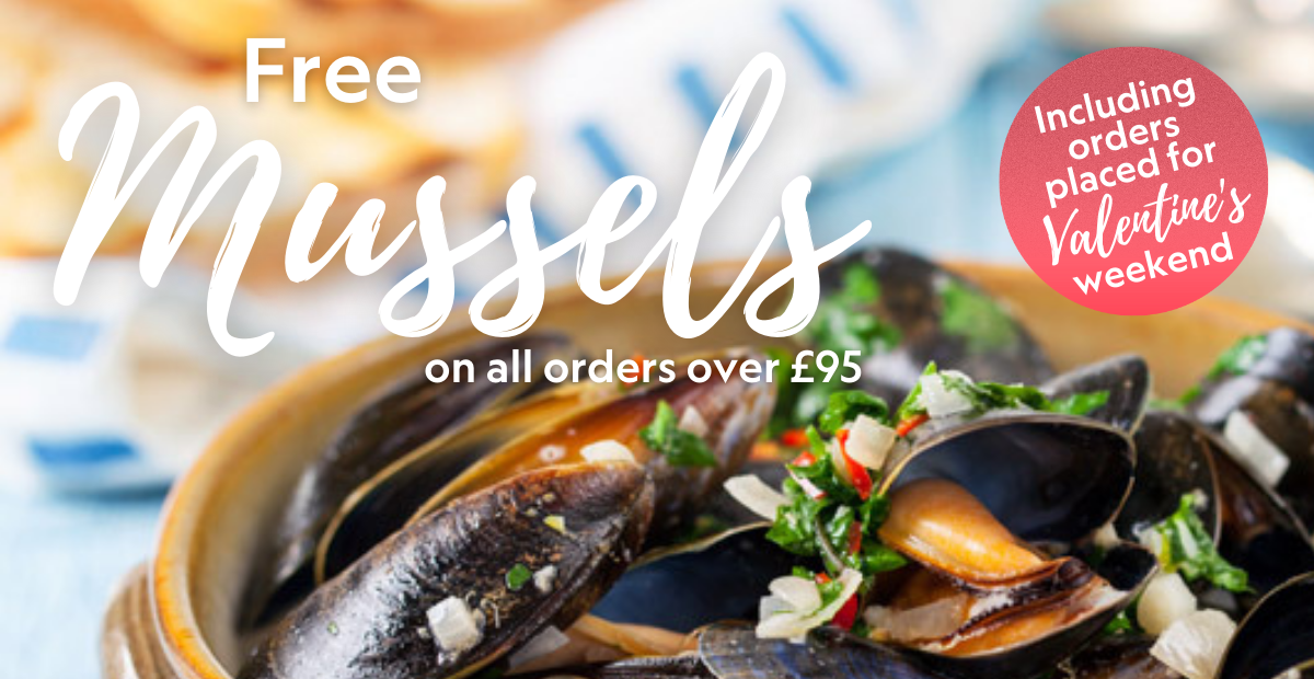 Free Cornish Mussels with all orders over £95